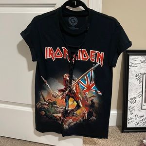 Iron Maiden graphic cut up tee shirt! Size small!